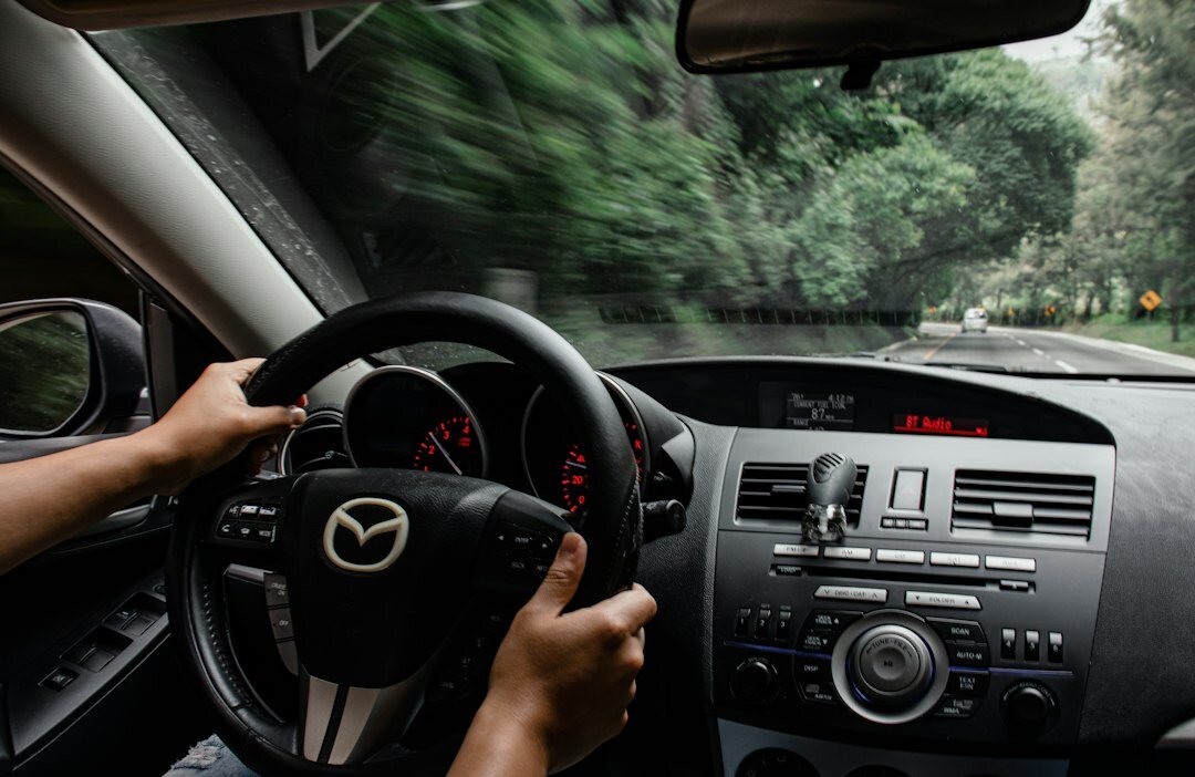 person test driving car